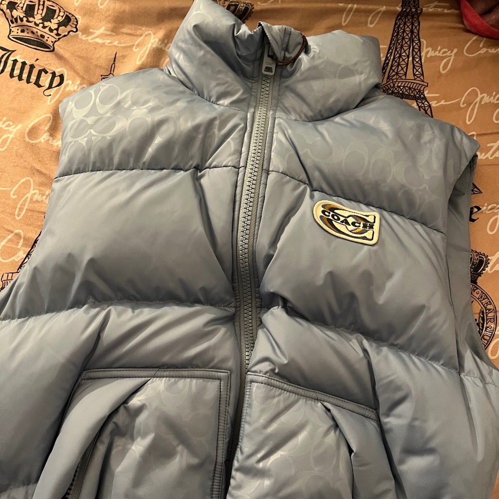 Light Blue Coach Monogram Vest